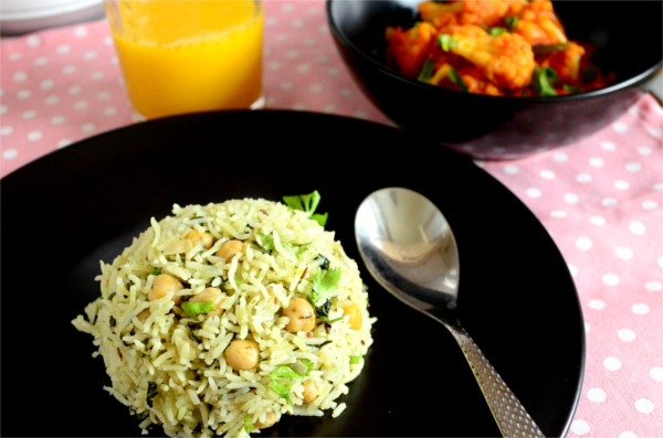 Spinach & Chickpea Pulav
